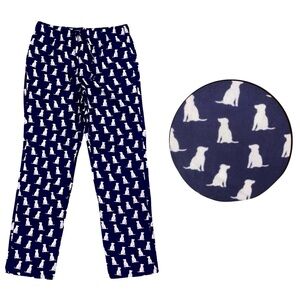 J. Crew Men’s Navy Labrador Dog Print Flannel Pajama Pants Loungewear